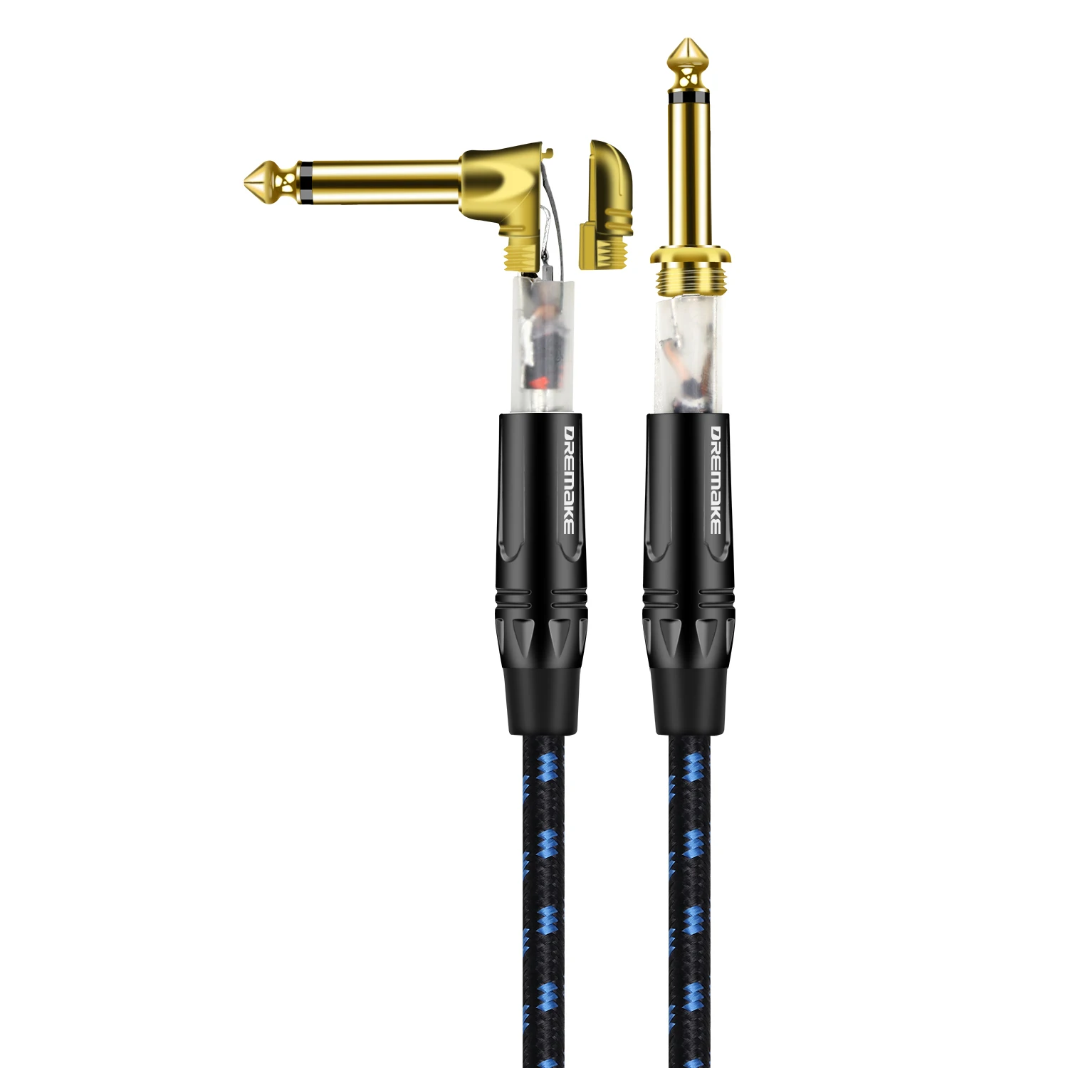 dremake gitarre kabel 14 zoll gerade nach rechts winkel instrument kabel professionelle elektrische gitarre kabel und amp kabel free global shipping