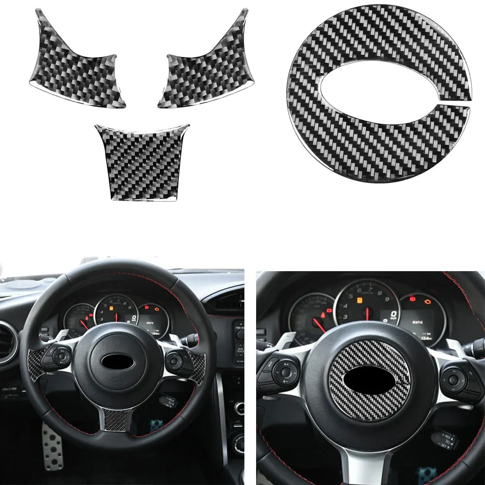 

Carbon Fiber Steering Wheel Logo Trim Cover for Toyota 86 Subaru BRZ 2016-20 17