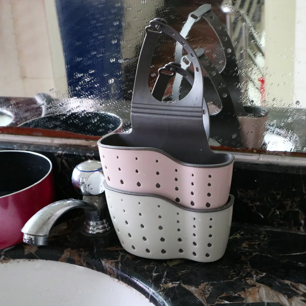 

Sponge Holder Bag Drying Rack Organizer Kitchen Sink Sponge Holder Hanging Basket Kitchen Bathroom Scrubbers Soap Storage Rack