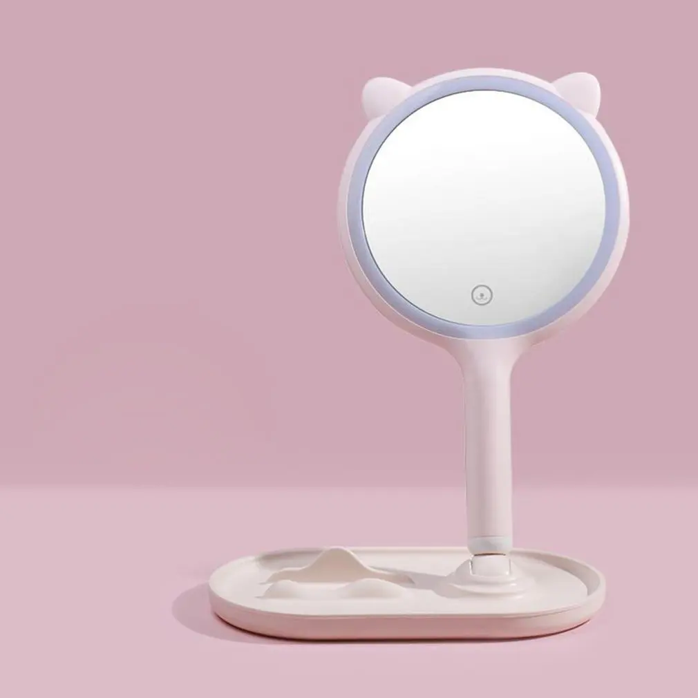 

Makeup Mirror Touch Screen Mirror With LED Brightness Adjustable Mirror Fill Light USB Three Color Light