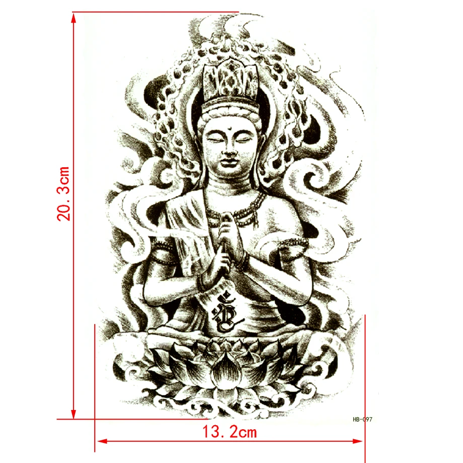 Водостойкая временная татуировка Lotus Buddha боди-арт тату наклейки индивидуальные