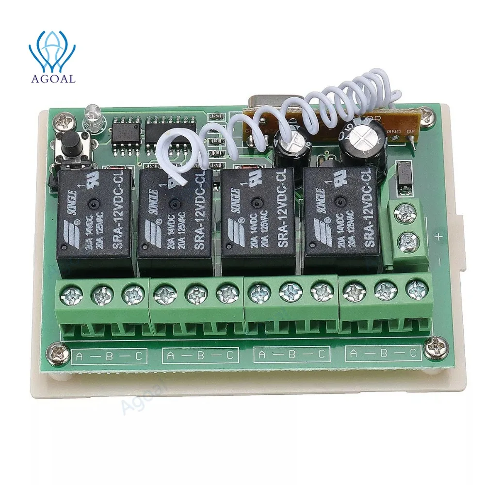 12V 4CH Channel 433Mhz Wireless Remote Control Switch With 2 Transmitter | Электроника