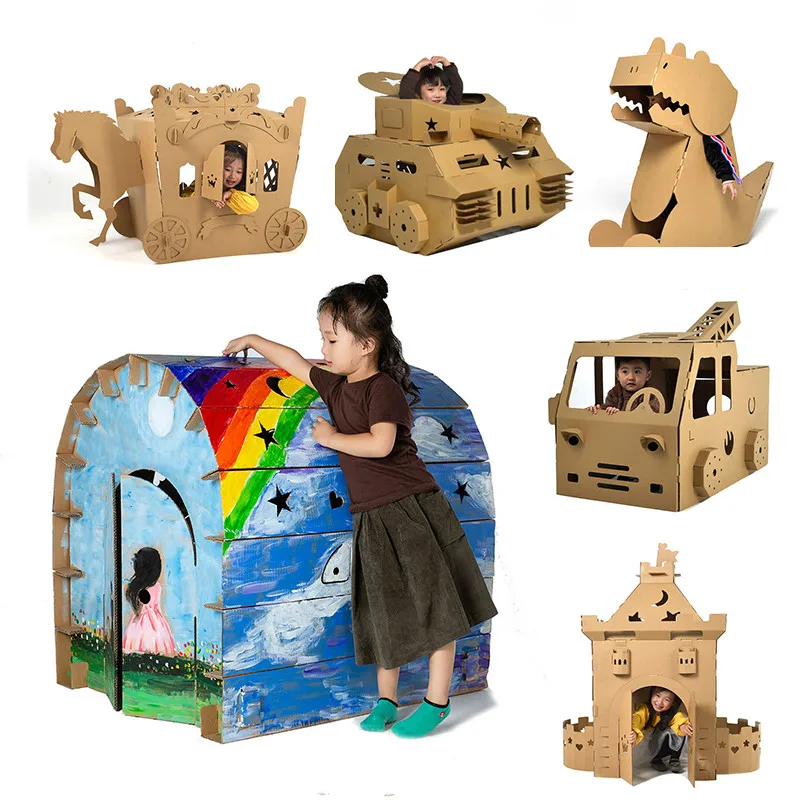 3D пазл сделай сам граффити замок игрушка для транспортировки мультяшный дом