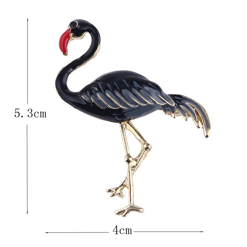 Cute Enamel Flamingo Brooches Unisex Women And Men Brooch Pin Bird Animal Broches Fashion Dress Coat Accessories | Украшения и
