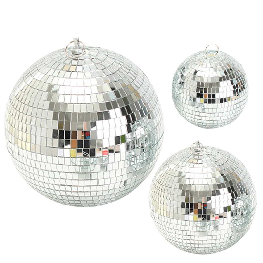 Dia25/30CM Glass Mirror Ball Hanging Disco With 10W RGB Beam Pinspot Lamp For DJ KTV Club Stage Bar Party Wedding Christmas | Лампы и