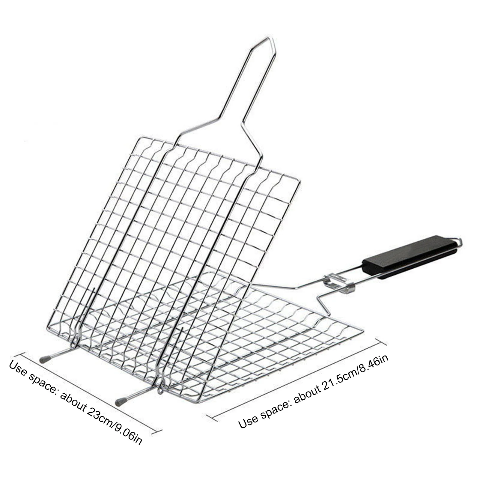

Stainless Steel BBQ Grilling Basket Rustproof Portable Barbecue Tool Outdoor Indoor Grill Accessories For Steak Fish Vegetable