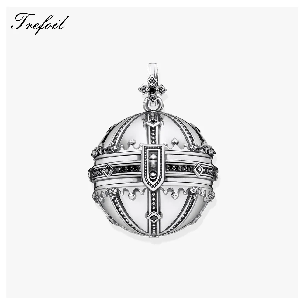 

Ожерелье из серебра 925 пробы с подвеской королевская оправа, новинка 2021, летняя брендовая винтажная бижутерия, европейская бижутерия для му...