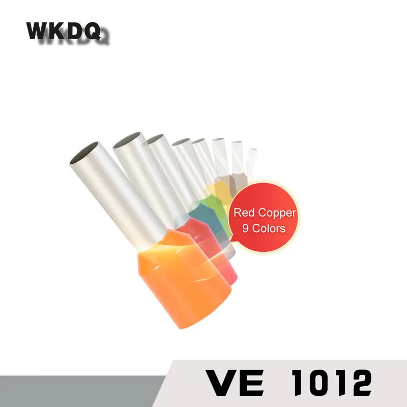 VE1012 1 0 мм ^ 2 с изолированным шнуром конца провода наконечники клеммные трубчатые