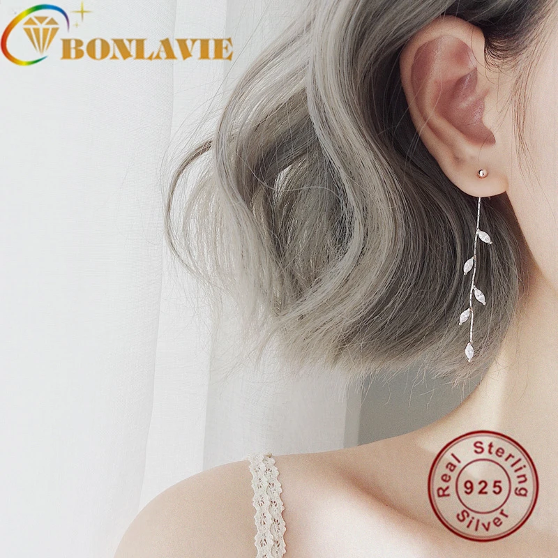 Женские серьги с длинными кисточками BONLAVIE New Cool лист ивы | Украшения и аксессуары