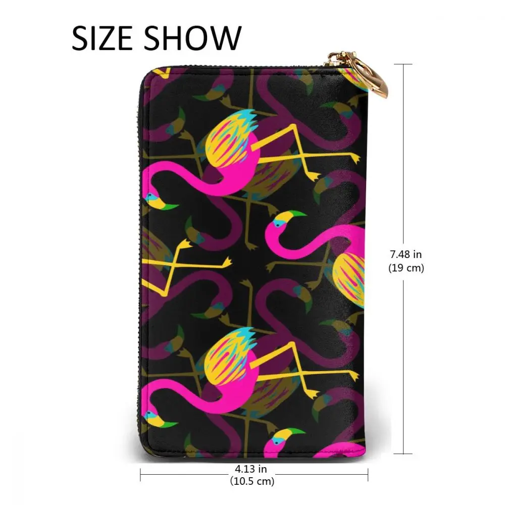

2021 Wallet Long Vivid Tropical Exotic Hawaiian Bright Flamingo Birds Multiple Cards Holder Clutch Male Purse Standard Wallet
