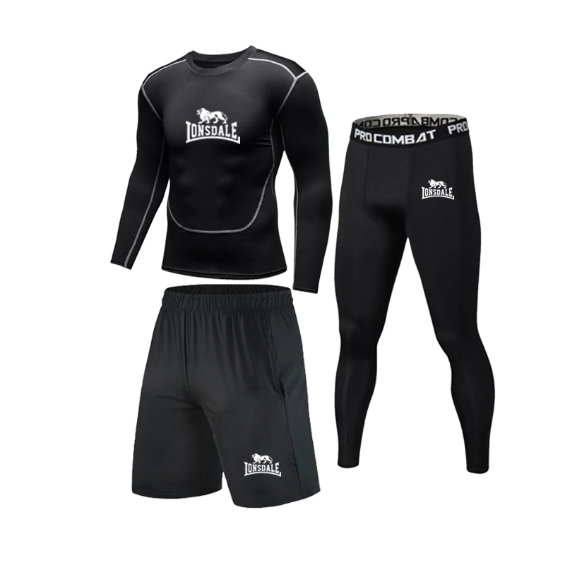 

Men's Sports Suits Quick Dry Running Sets High Quality Clothes Joggers Training Gyms Fitness Tracksuits MMA Rashguard Tracksuits