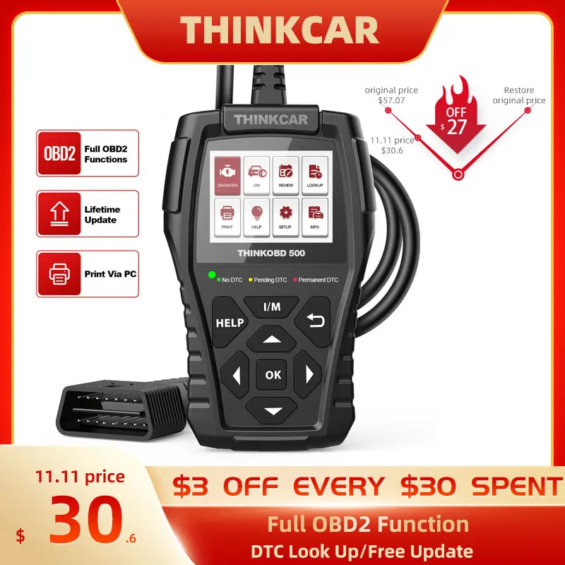 Сканер THINKCAR ThinkOBD500 OBD2 для автомобиля профессиональный считыватель кодов сканер