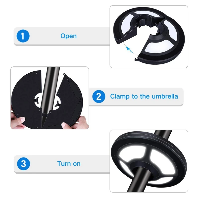Patio Umbrella Light 2 Brightness Mode Cordless 36 LED Lights at 220 lux- 3 x AA Battery Operated Pole for | Лампы и освещение