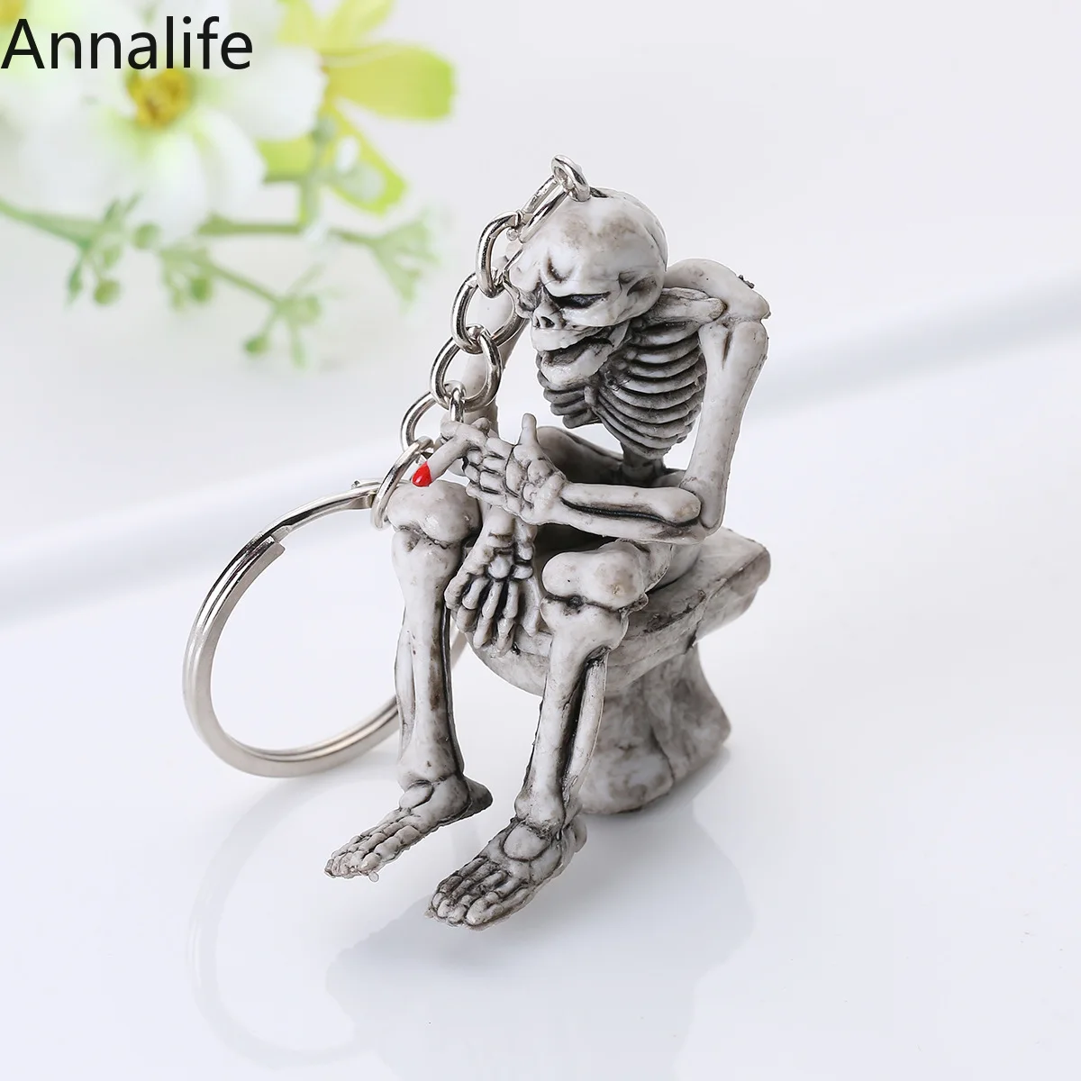 2019 панк-рок Туалет-череп скелет кошелек сумка резиновый брелок подарок брелки |