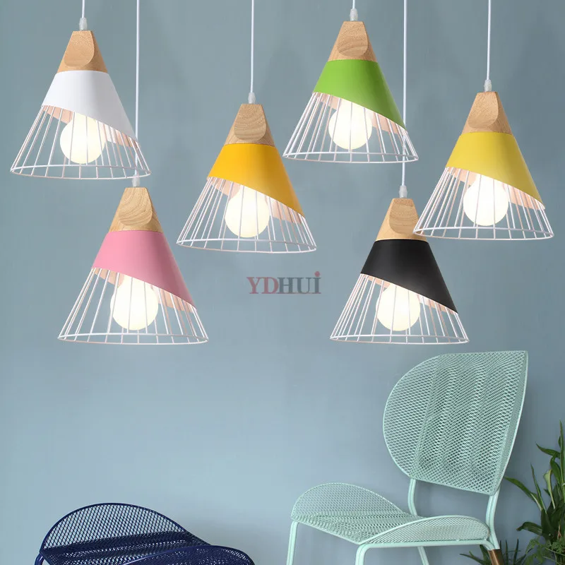 Деревянные подвесные светильники Современная промышленная лампа лофт