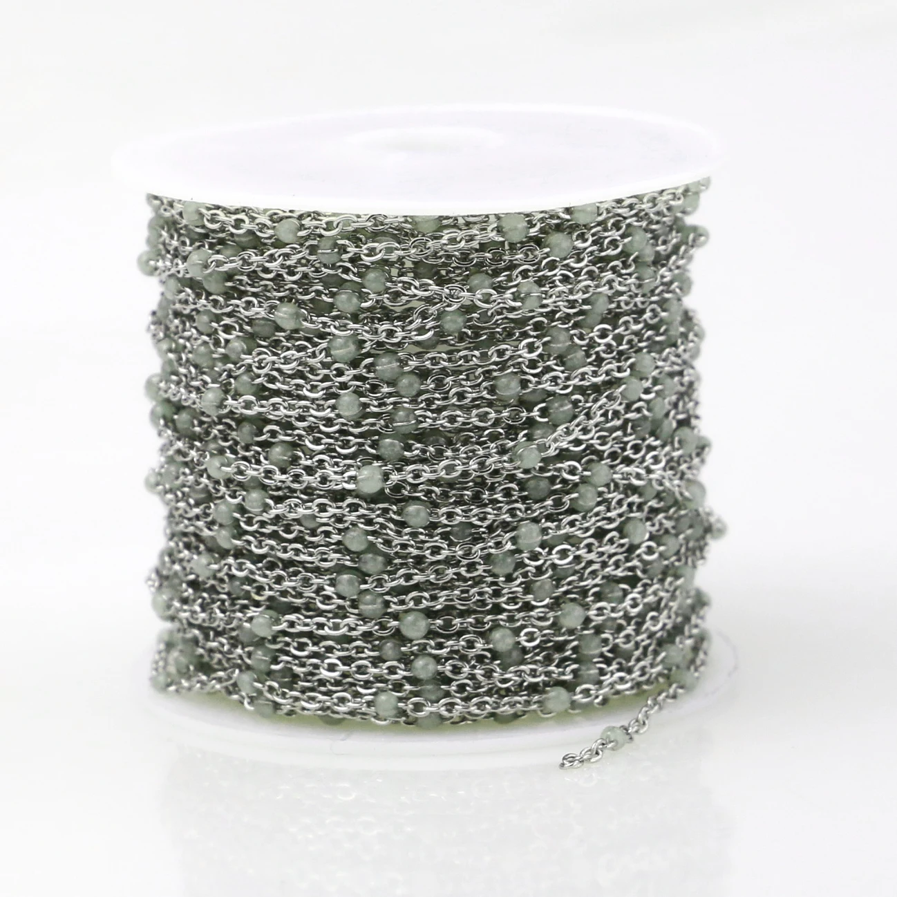 Steel jade green Width2mm Нержавеющая сталь кабель цепочка с эмалевой подвеской оптом синий/черный/белый/красный/фиолетовый звено цепи Цепочки и ожерелья материалы для самостоятельного изготовления украшений оптом - Цвет: Steel jade green