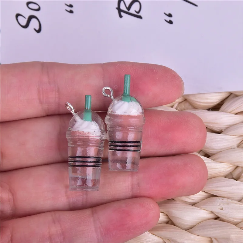 Buy 10pcs/pack Frappuccino Drink Resin Charms Pendant for DIY Earring Keychain Jewelry Making on