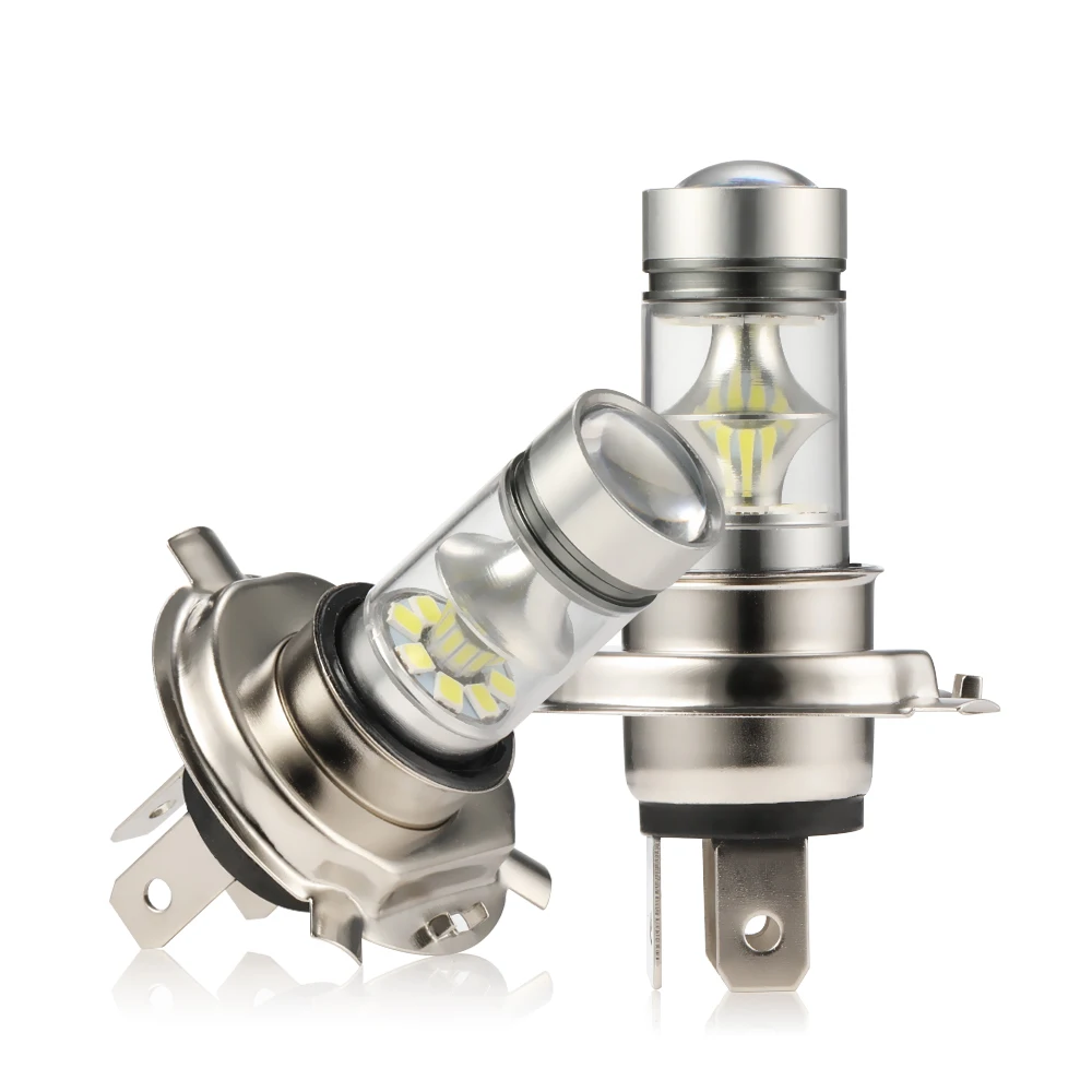 2 шт. 100 Вт H4 светодиодный фар Bulb1800LM автомобилей COB преобразования фары лампы 12V 6000