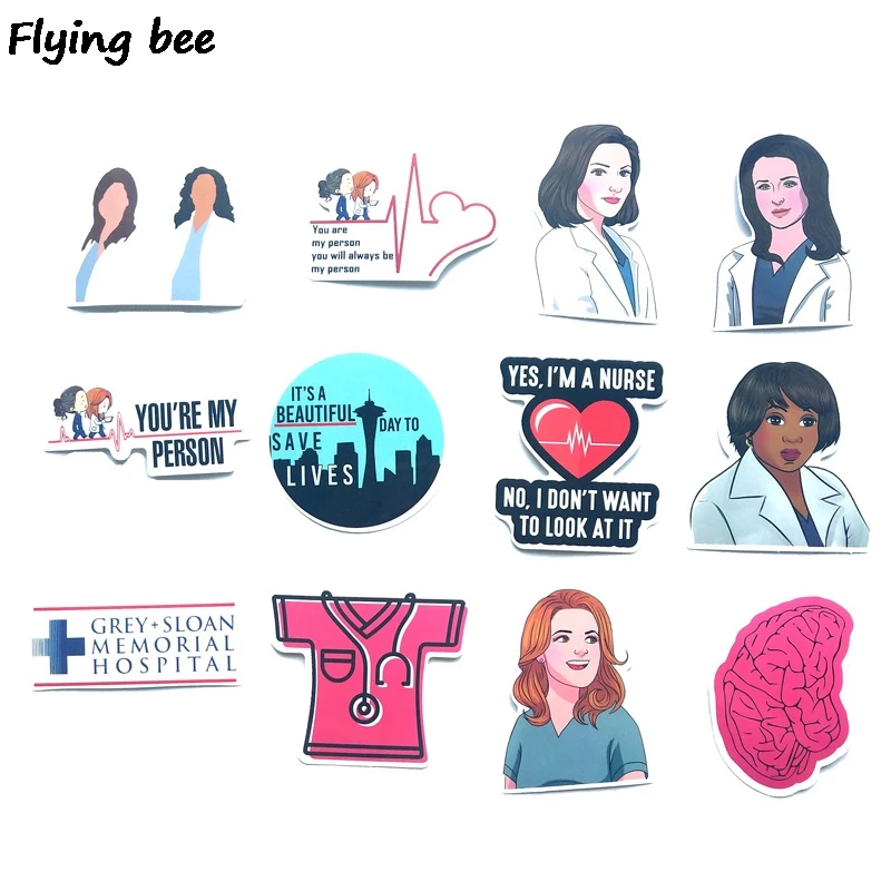 Flyingbee 50 шт. серая анатомическая наклейка аниме-наклейки для DIY багажа ноутбука скейтборд Автомобиль Мотоцикл велосипед стикер s X0523