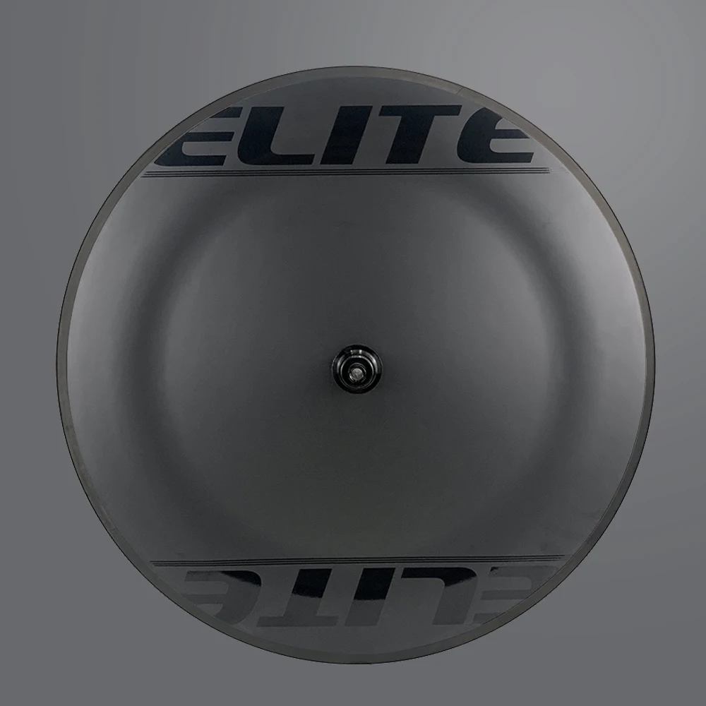 Дешево ELITEWHEELS Time Trial Disc Wheels из углеродного волокна DiscTriathlon Wheelst Disc или V тормозная бескамерная покрышка для гоночных велосипедов TT