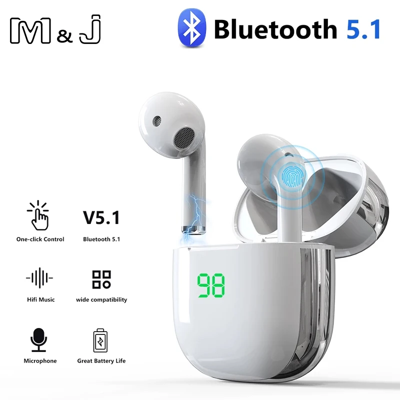 

Оригинальные беспроводные наушники M & J K6, TWS, Bluetooth V5.1, наушники с сенсорным управлением, Спортивная гарнитура, стереонаушники для телефона, ...
