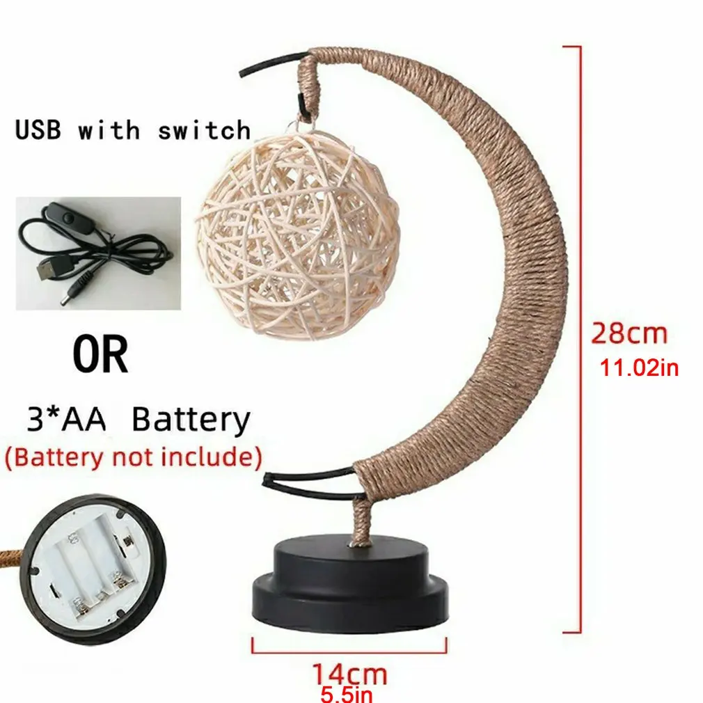 

Led Stars / Moon / Apple / Sepak Takraw / Christmas Gift Lamp Handmade Hemp Rope Wrought Iron Night Light Home Decoration