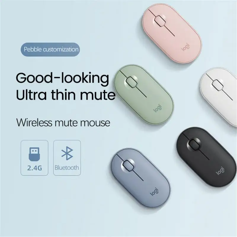 

Pebble M350 Wireless Mouse Bluetooth-compatibl 1000DPI 2.4GHz Silent Slim Tiny USB Receiver Fast Tracking Computer Laptop Tablet