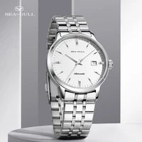 seagull watch automatic mechanical watch mens casual business calendar watch 50m waterproof steel band watch 816 362