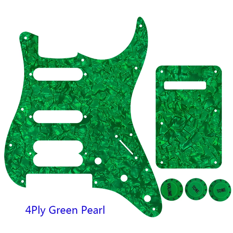 Guitar Pickguard -For US 11 Screw Holes SSH Strat With Tremolo Bridge Player Humbucker Scratch Plate & Back Plate & Control Knob enlarge