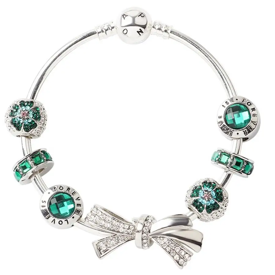 Hermp оберег бусины для браслета стеклянные покрытые белым золотом подарок на день