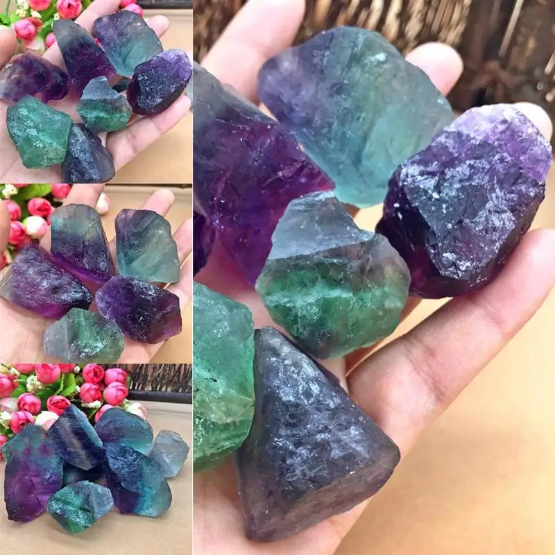 5Pcs colorful Natural Fluorite Crystal Striped 1.5-65CM Quartz Stone Point Healing Wand Treatment | Дом и сад
