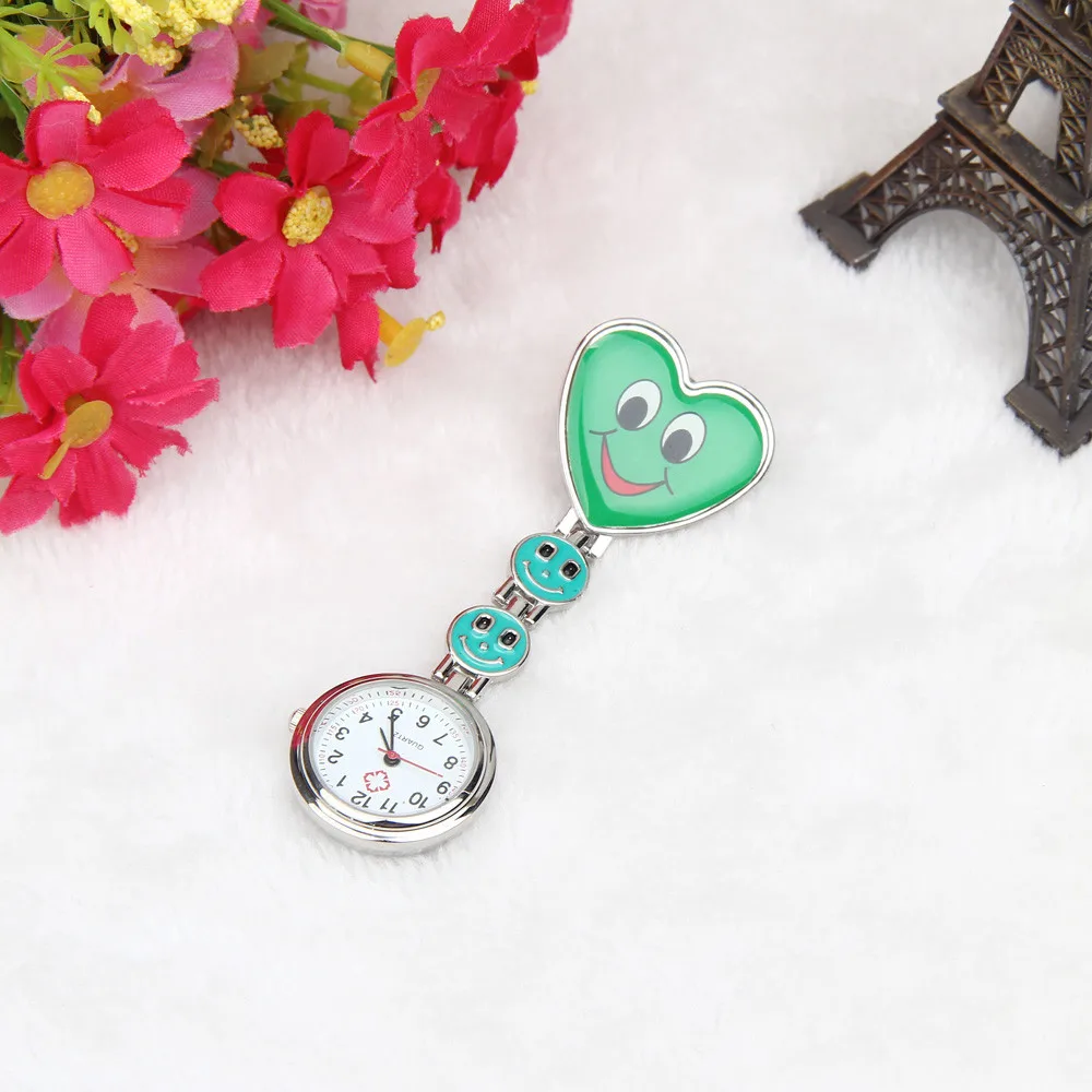 Pocket Watches Silicone Nurse Heart Shape Watch Brooch Tunic Fob With Free Battery Doctor Medical reloj de bolsillo Q | Наручные часы
