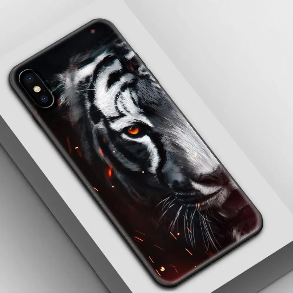 

Tiger Phone Case for iPhone 7 8 11 12 Pro MAX 11 Pro 12 Mini XS MAX XR SE 2020 6 6S Plus Soft Fundas Fall Shell Cover