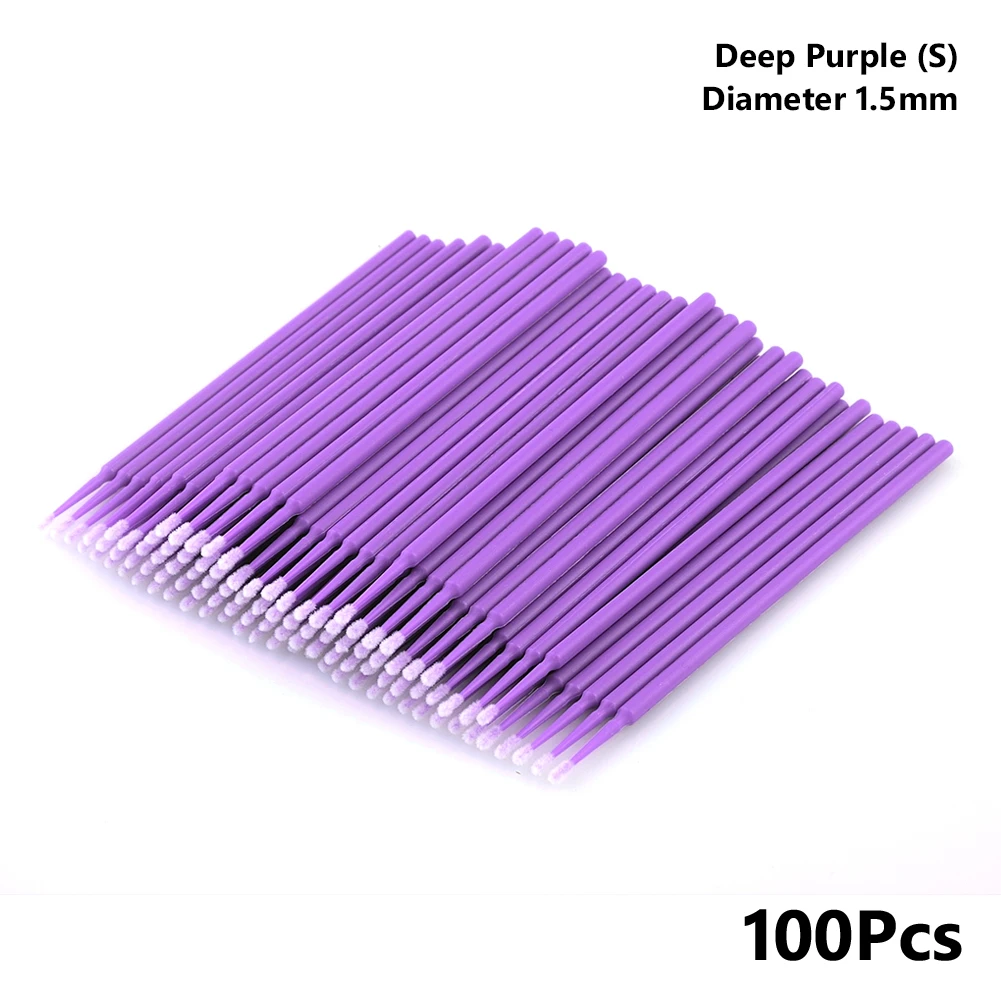 Deep Purple Bag 100 шт одноразовые красочные ватные тампоны щетка для ресниц очищающий тампон горячее естественное приспособление для снятия ресниц комплект микрочипов татуировки - Цвет: Deep Purple Bag