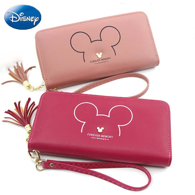 Disney Zipper Wallet Girls Coin Purse 2019 New Mickey Mouse Lady Clutch Long Handbag Card Holder Cute Female Bag Catoon Big | Мать и