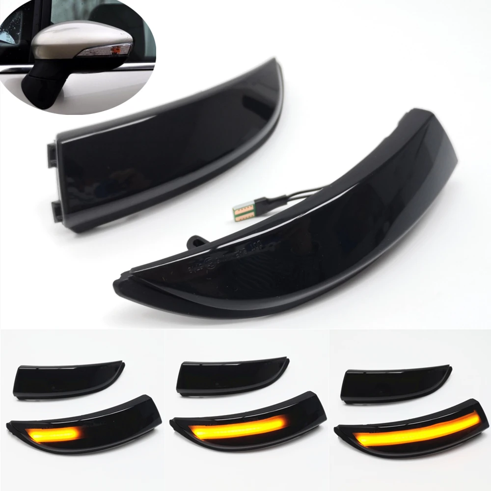 Для Ford Fiesta MK6 VI/UK MK7 2008-17 B-Max 2012-17 Динамический указатель поворота светильник светодиодный боковое зеркало последовательный индикатор мигалка лампа