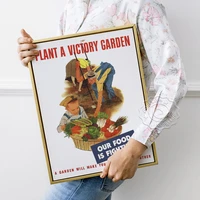 the positive energy propaganda design retro poster plant a victory garden vintage art prints inspiring slogan wall stickers