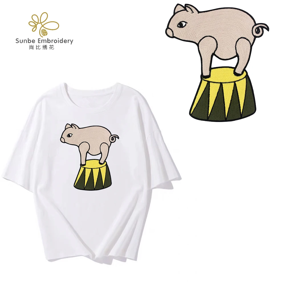 

5 шт., вышитая аппликация в виде свиньи