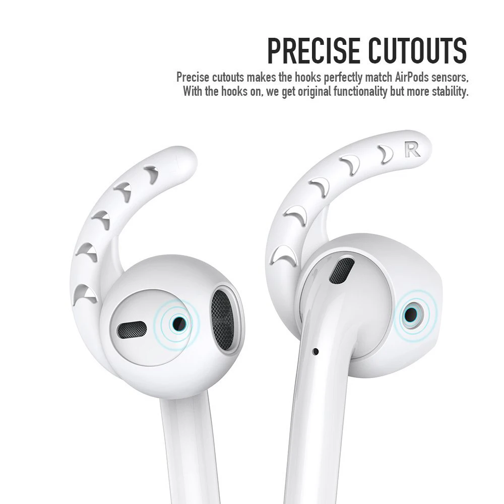 Для Air Pods силиконовые аксессуары для AirPods gear Iconx для Airpod ушные крючки наконечники наушники для Apple AirPods чехол earpods чехол - Цвет: 1 pair