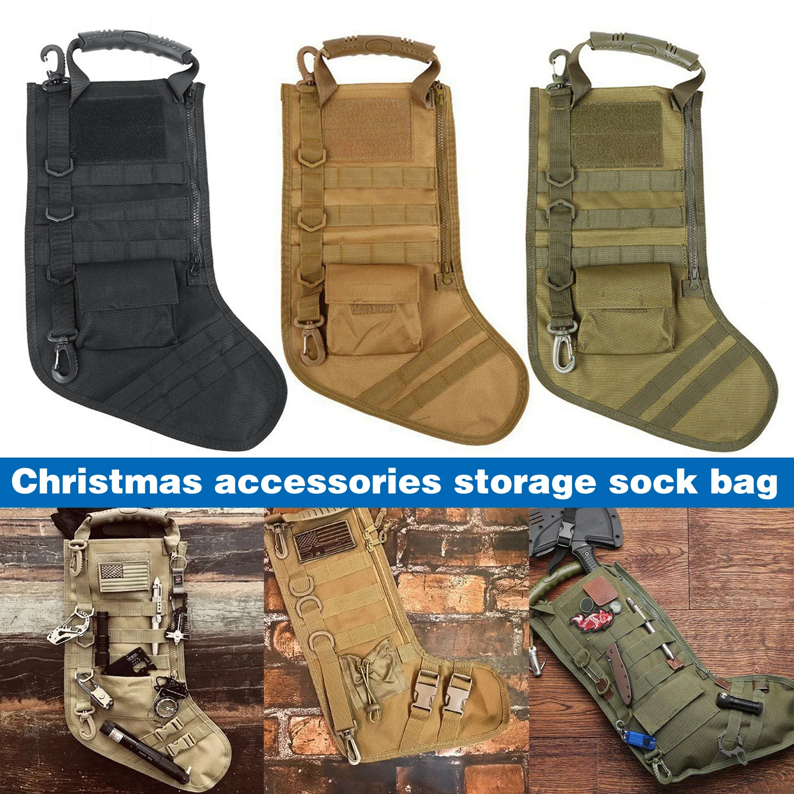

Strategical Christmas Stocking Accessories Storage Bag Outdoor Sports Pendant TC21