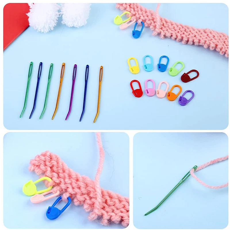 

Imazy 8 Pcs Colorful Bent Tip Weaving Tapestry Needles Set Yarn Needles With Stitch Markers For Weaving And Darning