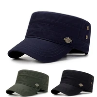 2021 brand men military cap washed cotton casual cadet cap flat top caps women vintage army hats male bone cap