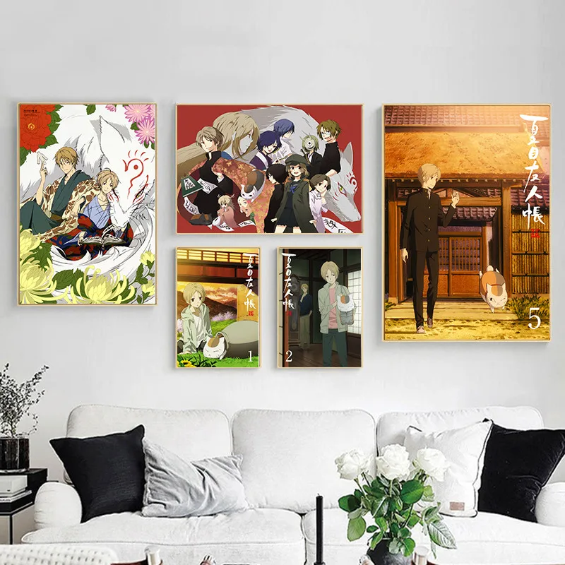 

Аниме Нацумэ настенная живопись холст скандинавские плакаты и принты для декора гостиной