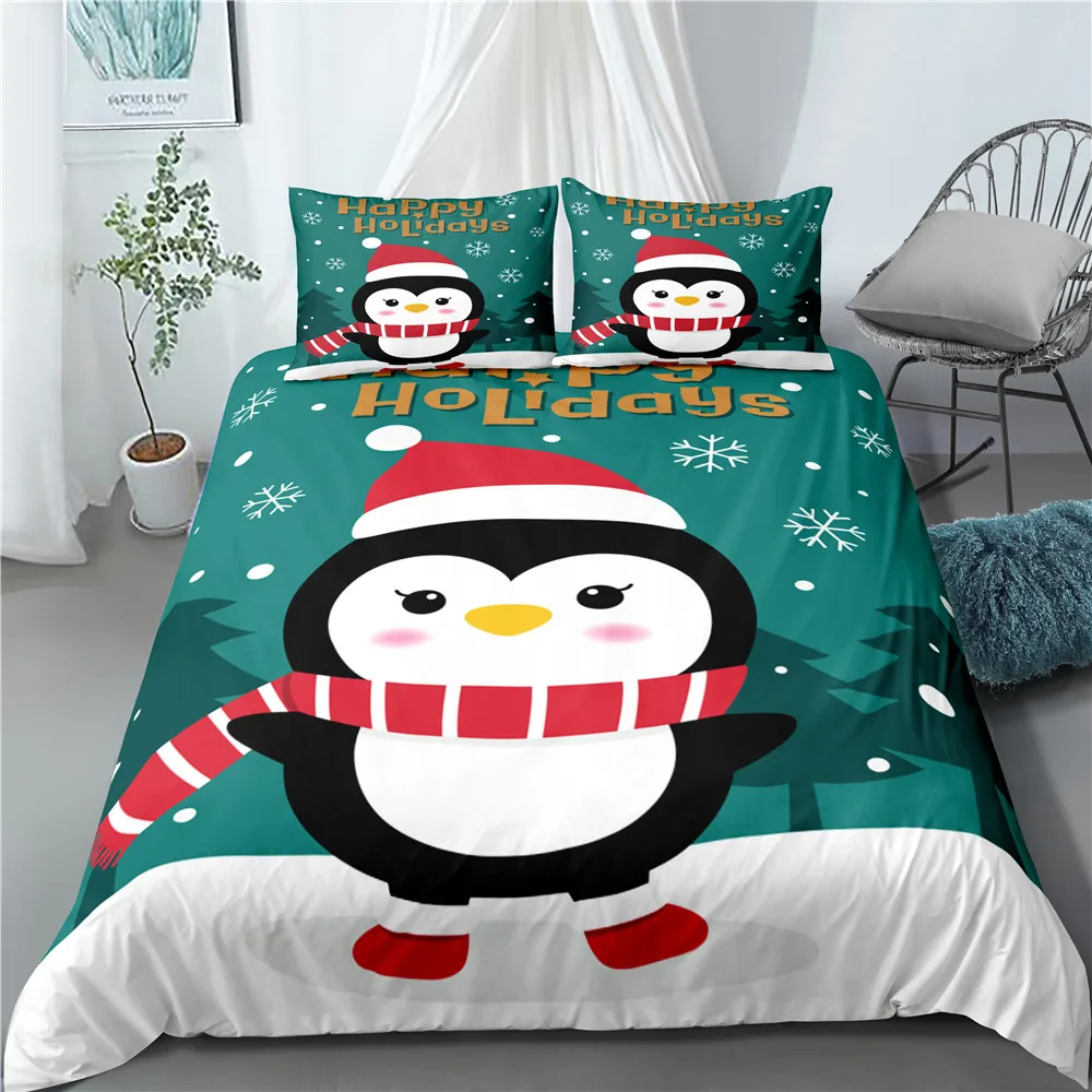 

Cartoons Penguin Bedding Sets 3D Printing Duvet Cover Home Bed Quilt Cover for Kids Friends Christmas Gift New Year's Gift