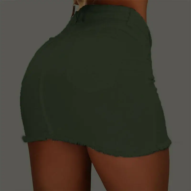 Новая женская джинсовая мини-юбка-карандаш с завышенной талией повседневное