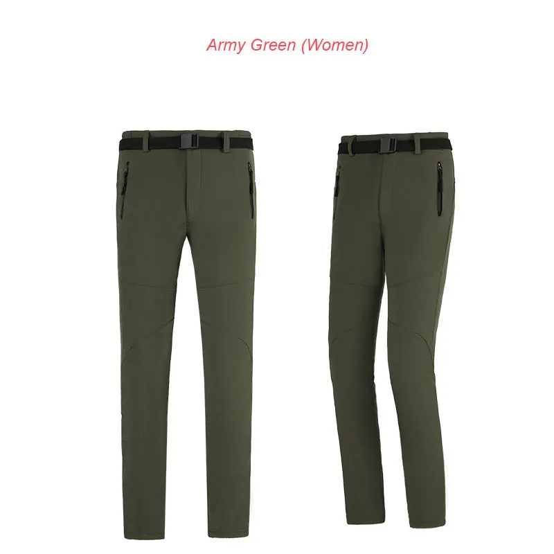 Army Green(women) Мужские и женские плотные брюки водонепроницаемые брюки для туризма высокое качество кемпинг рыбалка одежда ветрозащитная Осень-Зима теплые брюки для подростков взрослых - Цвет: Army Green(women)