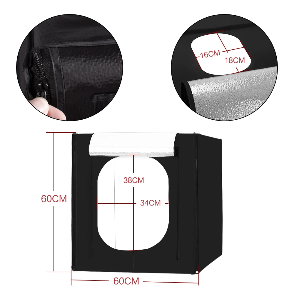 Мягкие коробки для фотостудии 60x60 см с 3 задниками портативные складные
