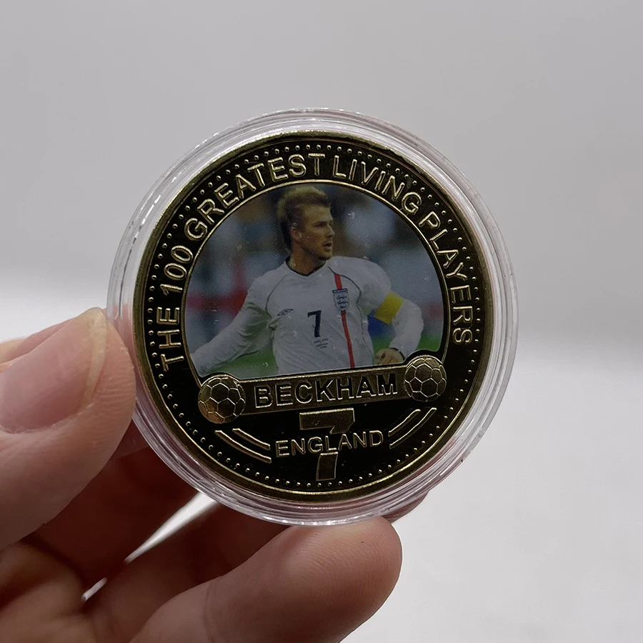 Английский футбол звезда Дэвида Бекхэма позолоченные памятные монеты футбола
