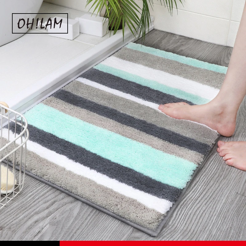 bath rug super soft microfiber non slip mat absorption shaggy shower rugs for bathroom easy care machine wash free global shipping