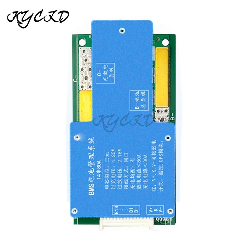 BMS 14S 52V 50A 60A 80A Защитная плата литий ионного полимерного аккумулятора 18650 с